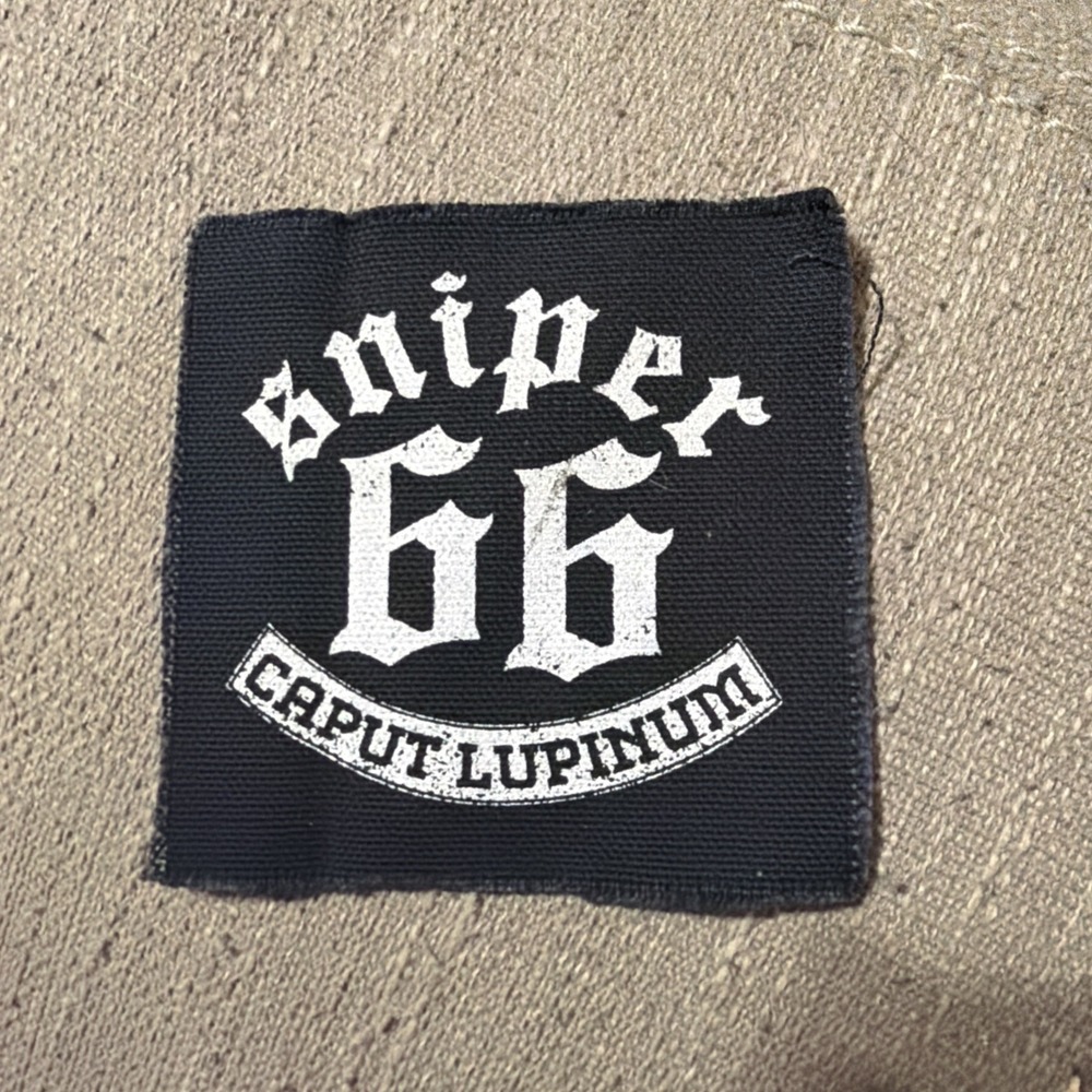 Sniper 66‎ Caput Lupinum Screen Printed Cloth Punk Battle Jacket Patch Black DIY